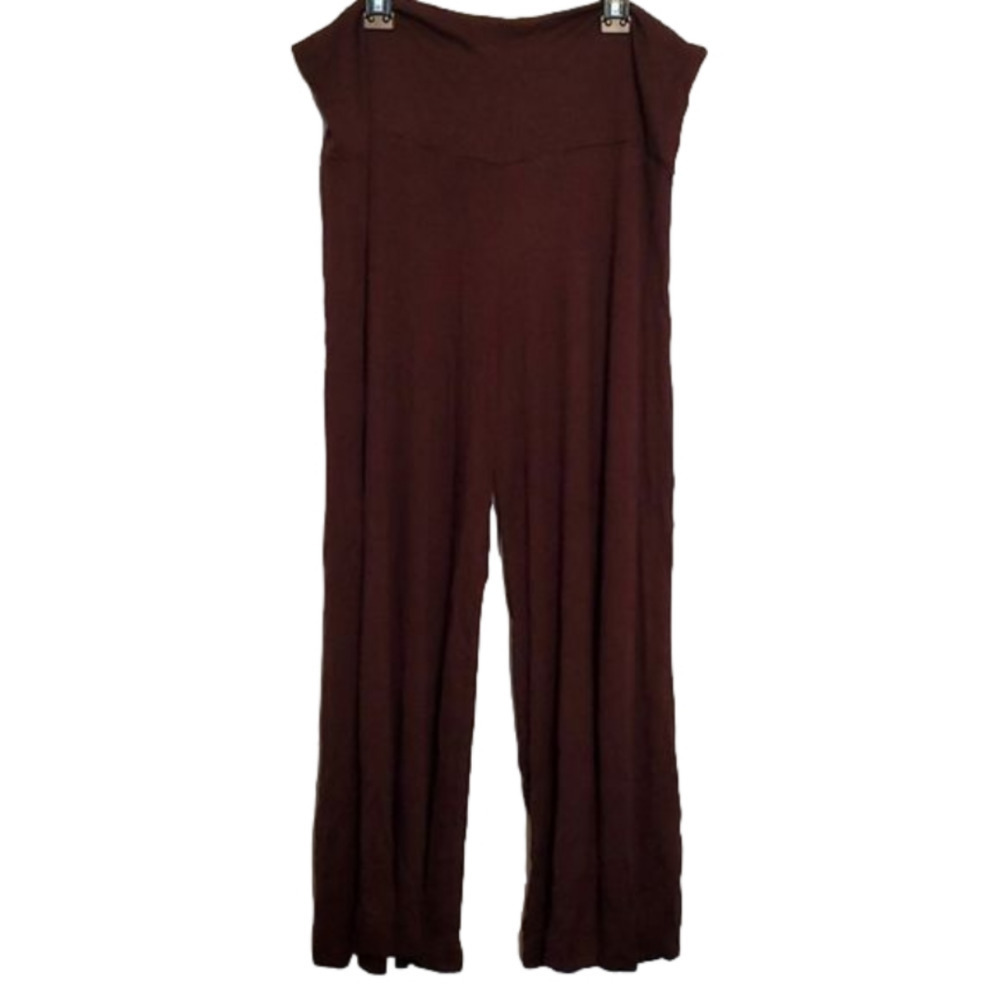 NWT Made by Johnny Women's Knit Culottes Pants, Brown, XXL